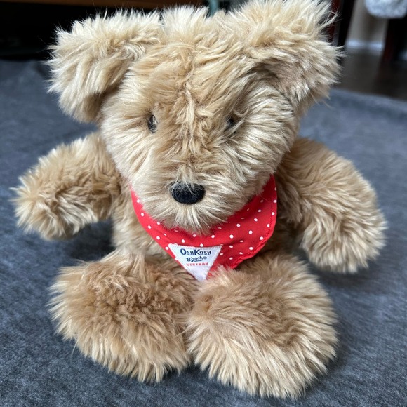 Vintage Eden Osh Kosh Brown Bear 12” Red Bandana - Picture 5 of 10